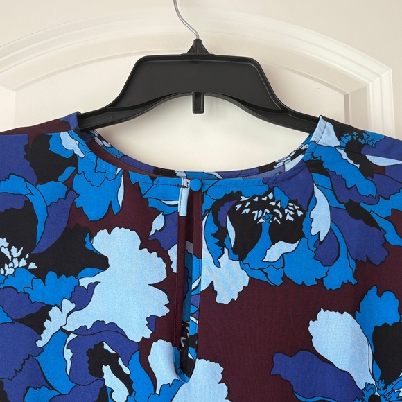 Who What Wear Blue Floral Long-Sleeve Blouse Size XL - Picture 7 of 8